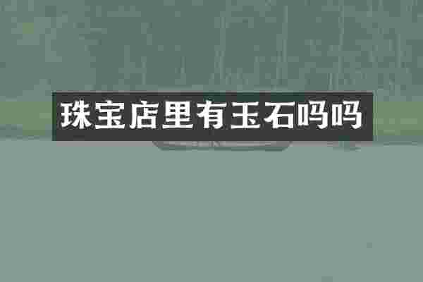 珠宝店里有玉石吗吗