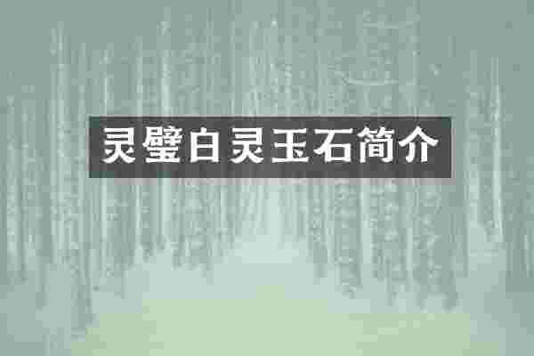灵璧白灵玉石简介