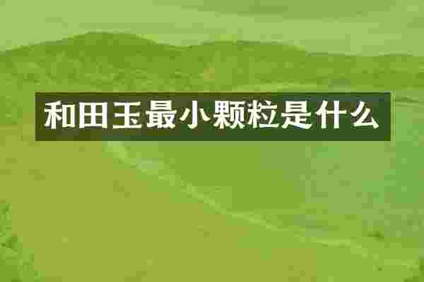 和田玉最小颗粒是什么