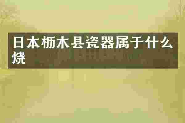 日本枥木县瓷器属于什么烧