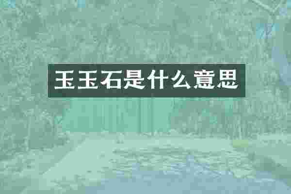 玉玉石是什么意思