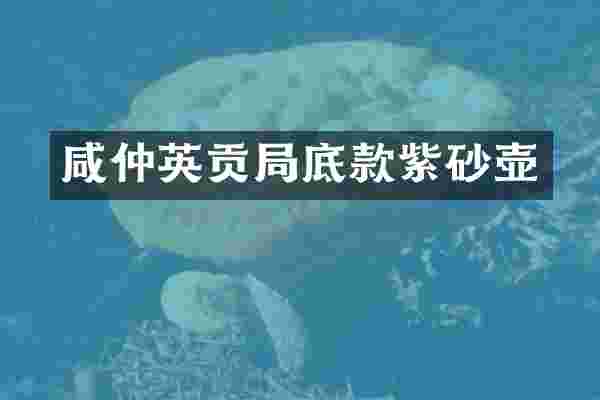 咸仲英贡局底款紫砂壶