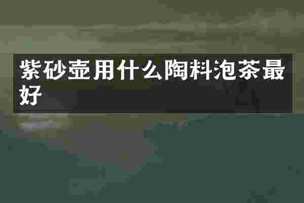 紫砂壶用什么陶料泡茶最好