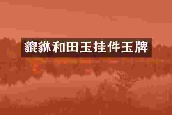 貔貅和田玉挂件玉牌