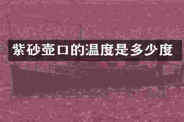紫砂壶口的温度是多少度