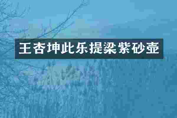 王杏坤此乐提梁紫砂壶
