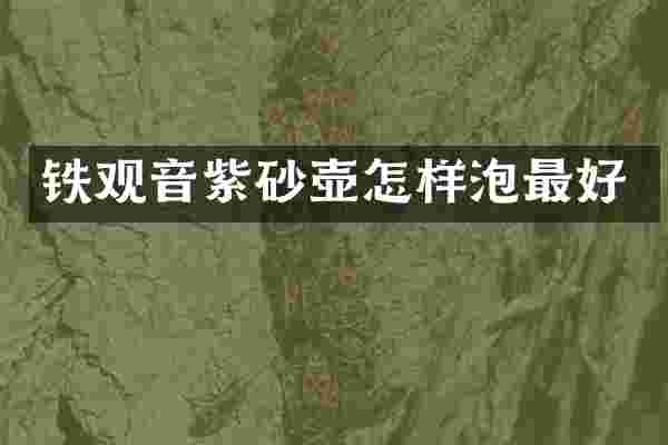 铁观音紫砂壶怎样泡最好