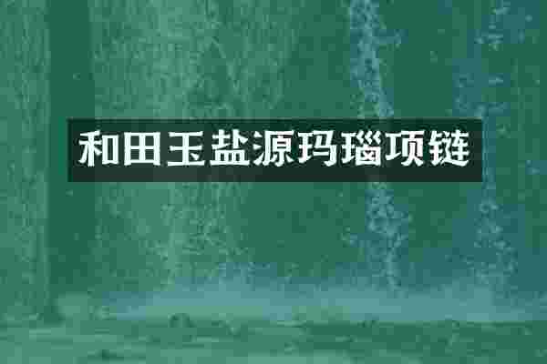 和田玉盐源玛瑙项链
