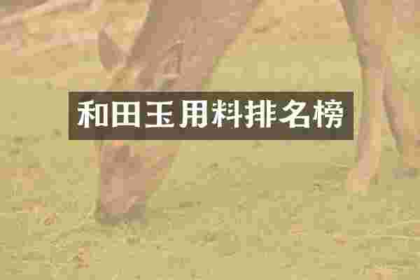 和田玉用料排名榜