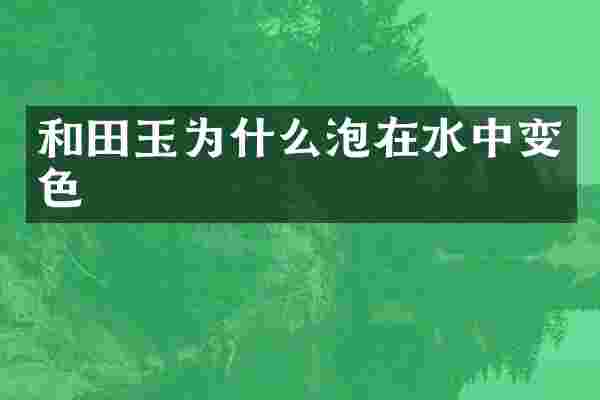 和田玉为什么泡在水中变色