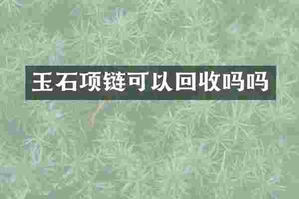 玉石项链可以回收吗吗