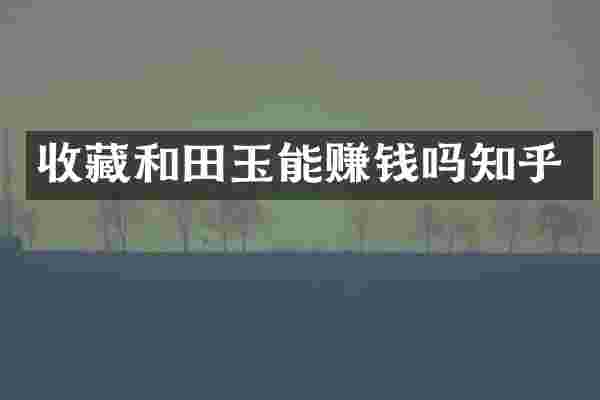 收藏和田玉能赚钱吗知乎