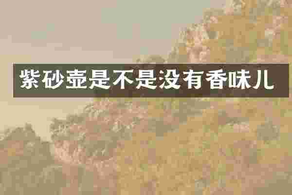 紫砂壶是不是没有香味儿
