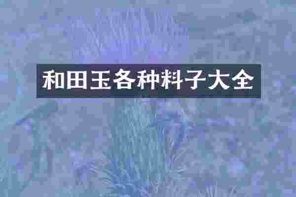 和田玉各种料子大全
