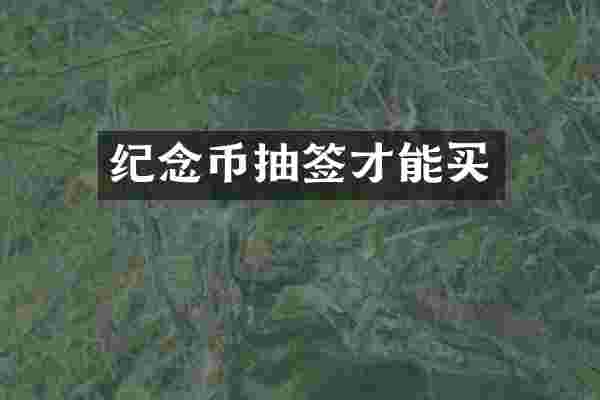 纪念币抽签才能买
