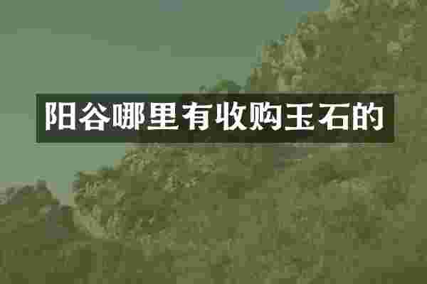 阳谷哪里有收购玉石的