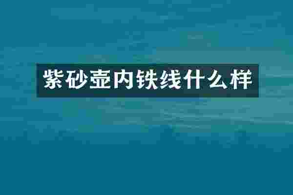 紫砂壶内铁线什么样