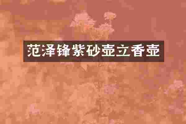 范泽锋紫砂壶立香壶
