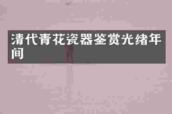 清代青花瓷器鉴赏光绪年间
