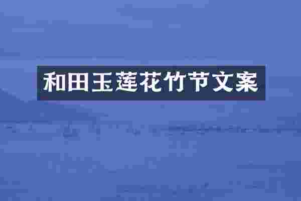 和田玉莲花竹节文案