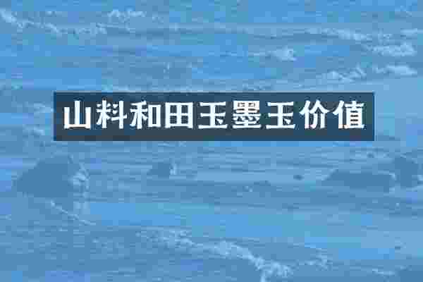 山料和田玉墨玉价值