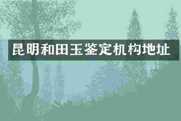 昆明和田玉鉴定机构地址