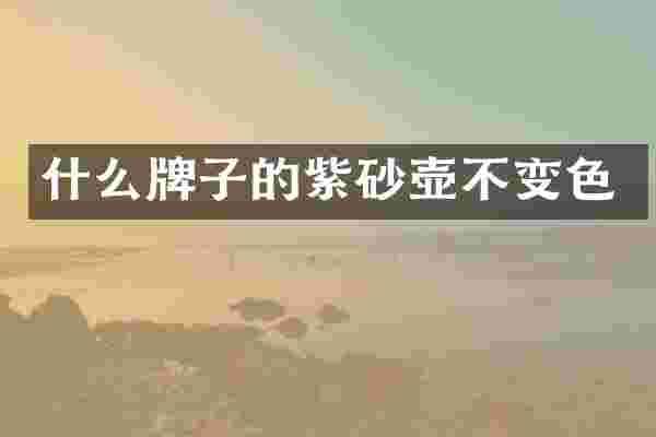 什么牌子的紫砂壶不变色