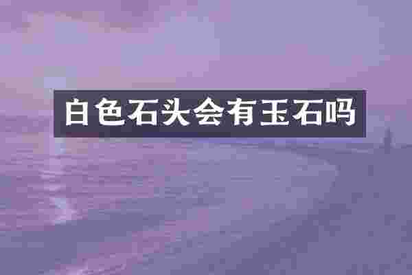 白色石头会有玉石吗