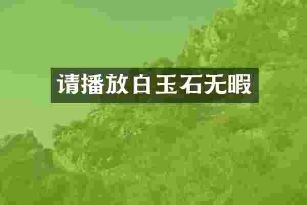 请播放白玉石无暇