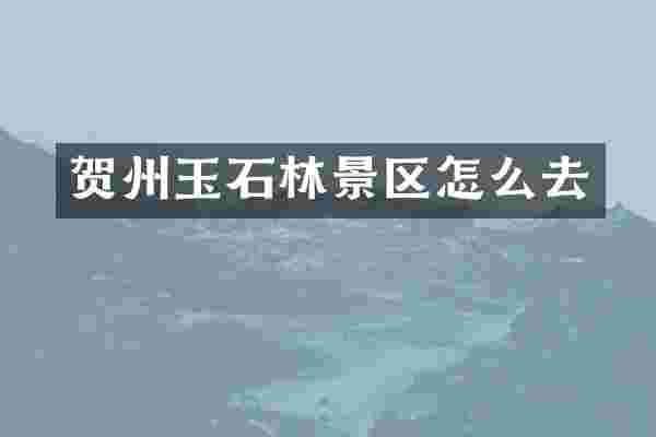 贺州玉石林景区怎么去