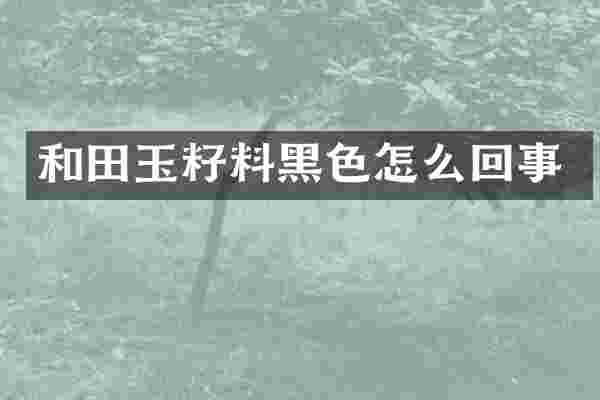 和田玉籽料黑色怎么回事