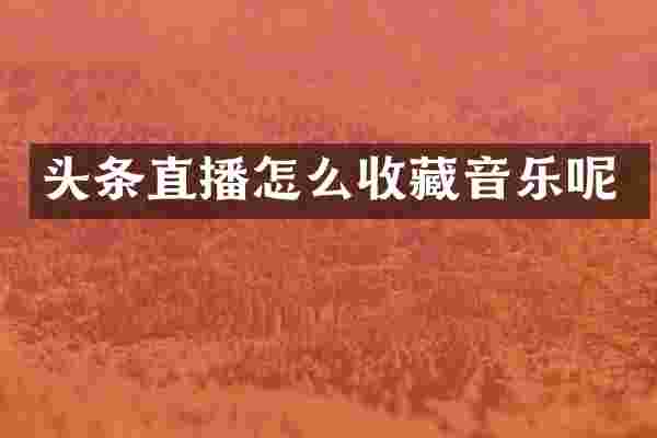 头条直播怎么收藏音乐呢
