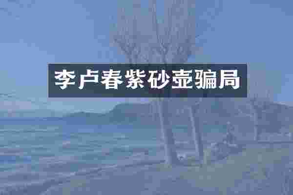 李卢春紫砂壶骗局