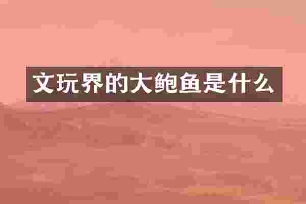 文玩界的大鲍鱼是什么