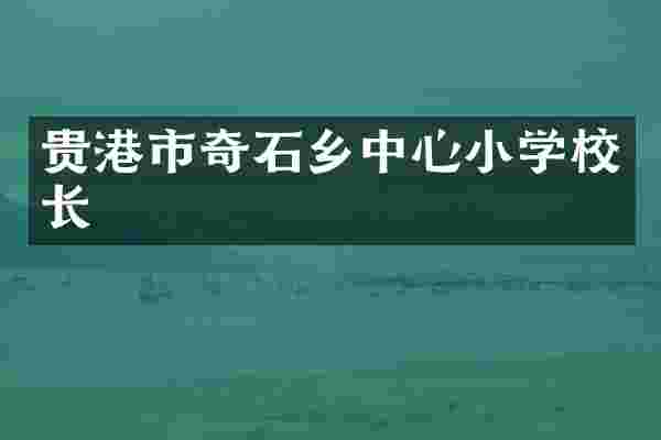 贵港市奇石乡中心小学校长