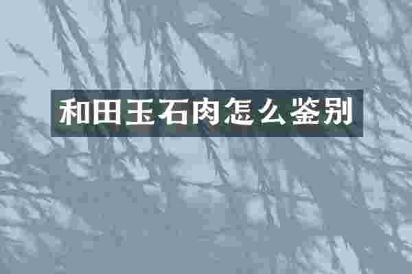 和田玉石肉怎么鉴别