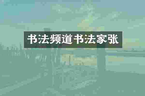 书法频道书法家张