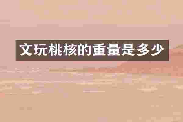 文玩桃核的重量是多少