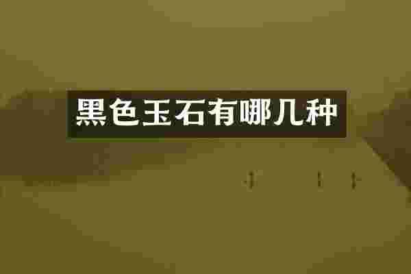黑色玉石有哪几种