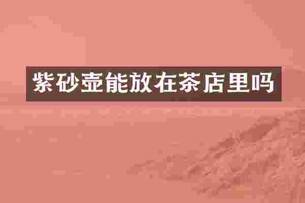 紫砂壶能放在茶店里吗