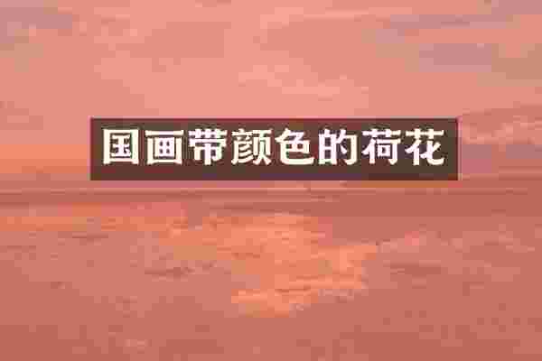 国画带颜色的荷花