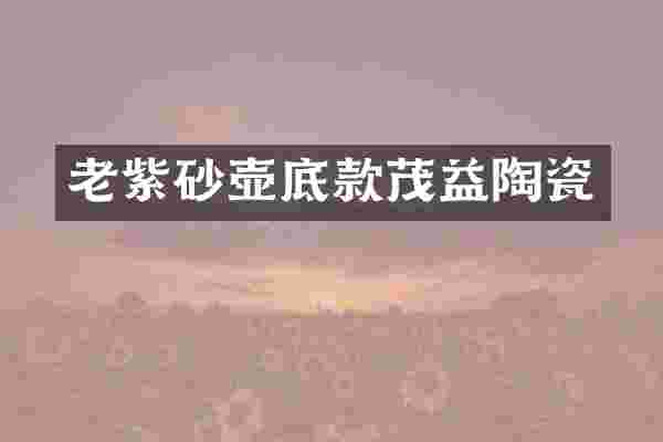 老紫砂壶底款茂益陶瓷