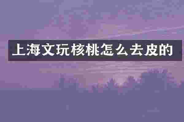 上海文玩核桃怎么去皮的