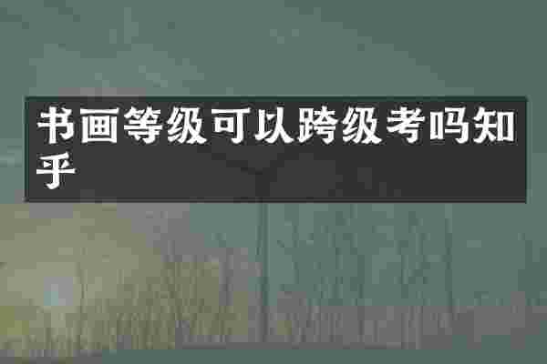 书画等级可以跨级考吗知乎