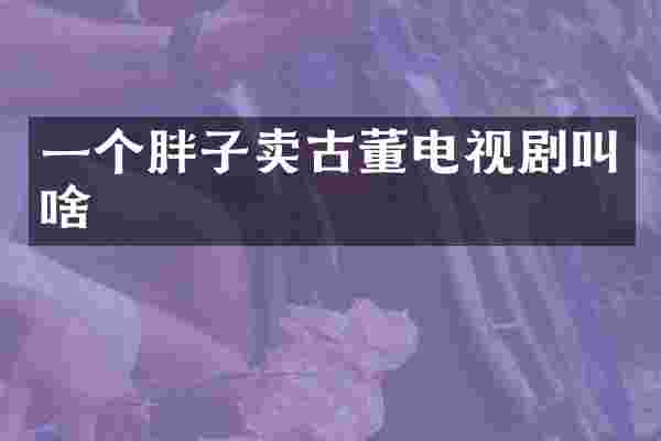 一个胖子卖古董电视剧叫啥