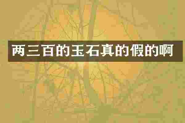 两三百的玉石真的假的啊