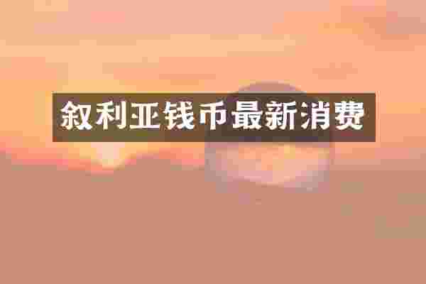 叙利亚钱币最新消费