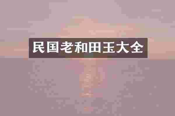 民国老和田玉大全
