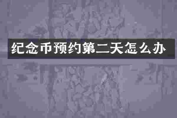 纪念币预约第二天怎么办