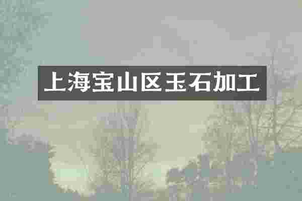 上海宝山区玉石加工